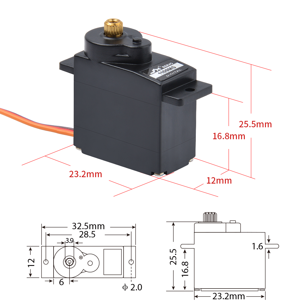 1/2/4 PCS JX Servo PDI-1109MG  - Rc Helicopter Motor review and price